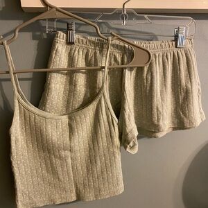 Brandy Melville Set, OS, Green/White